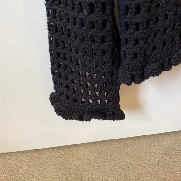 WILLIWEAR vintage black open weave cardigan sweater - Picture 4 of 4